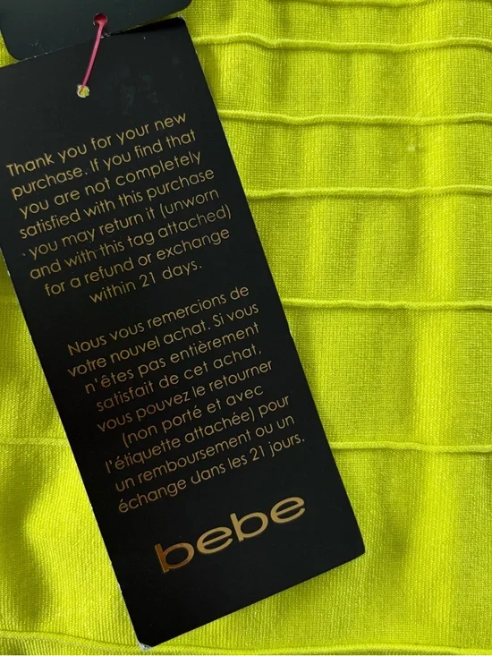 bebe Bright Yellow Ribbed Tank Midi Dress Size PS - Picture 5 of 8